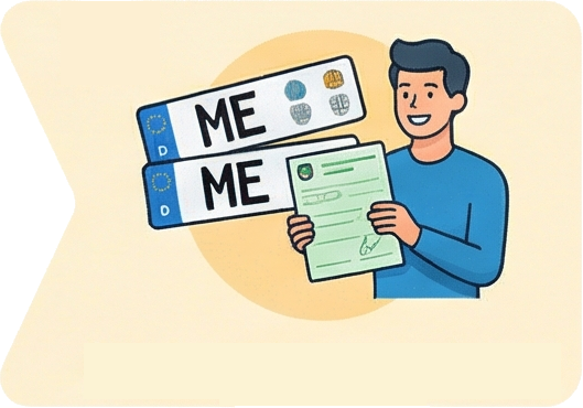 5. Kennzeichen und Fahrzeugschein erhalten